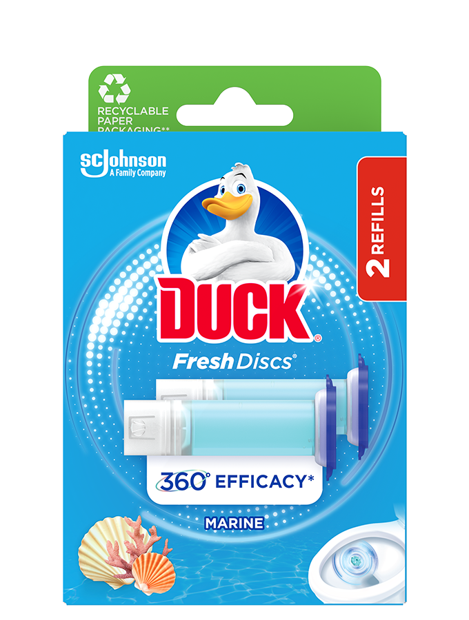 Duck Toilet Cleaner Fresh Discs Holder & Refills Lime 36ml